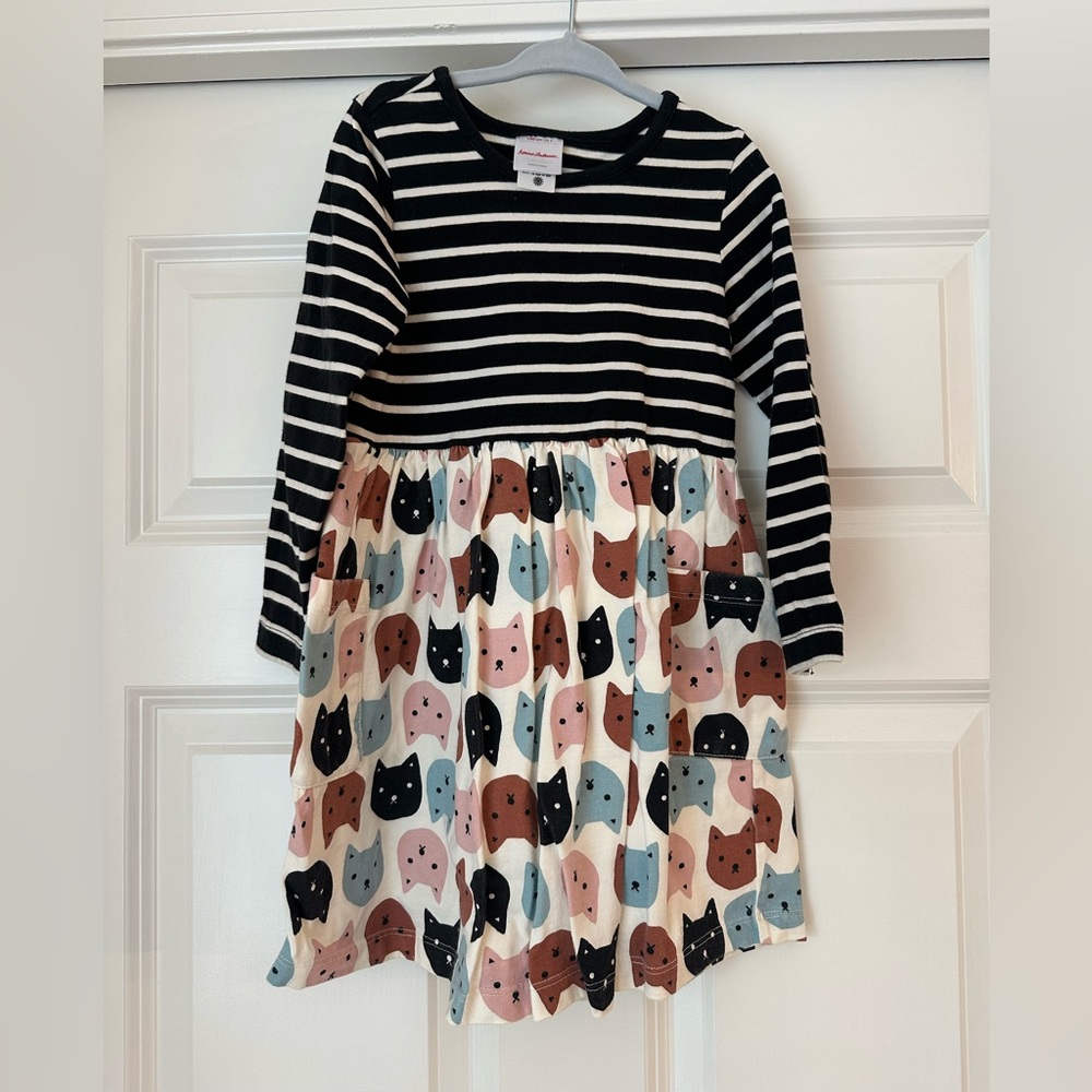 Cat Print Pocket Dress